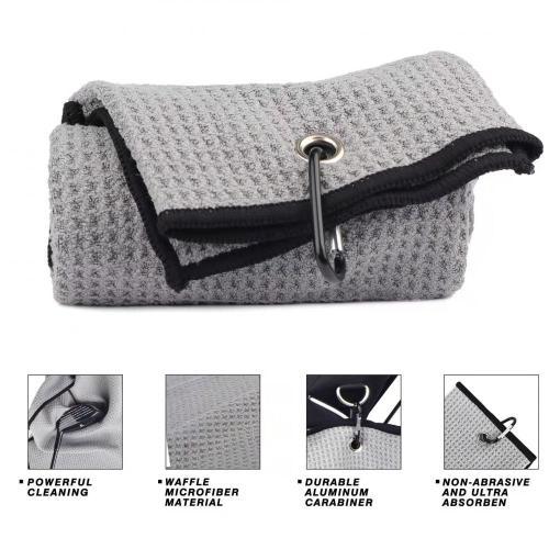 Printed Sublimation Golf With Hook Waffle Golf Towel
