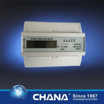 3 Phase 4 Wire DIN Rail Meter for Electrical Measurement