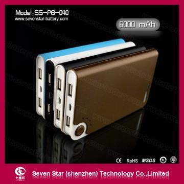 Portable Power Bank with 6000 mAh