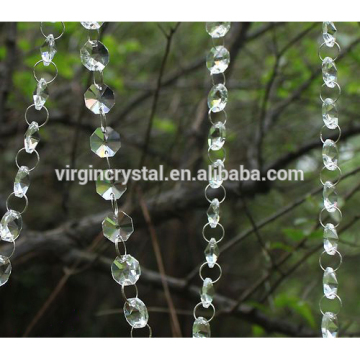 Octagon crystal/acylic bead curtains with heart design pendant for holiday home decoration