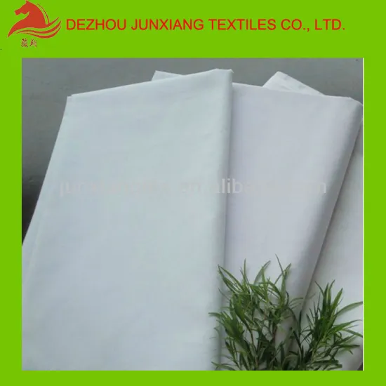 bleached white twill fabric t/c 65/35 polyeser cotton