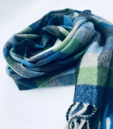 Winter Warm Green Plaid Scarf Cashmere Woven Life Wild Scarf