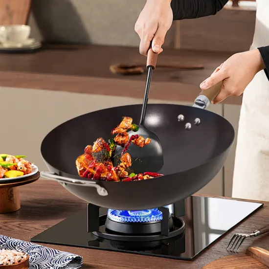 Stable Quality Carbon Steel Pow Wok Non-Stick Nitriding for Restaurants