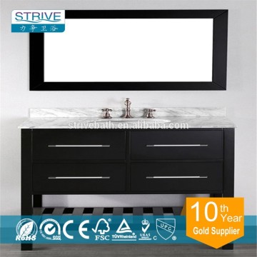 White Marble Single Sink solid wood Vanity Cabinet