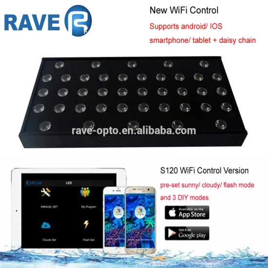 New Arrival 120W IOS Smartphone WiFi Control Full Spectrum LED Reef Light with Timer