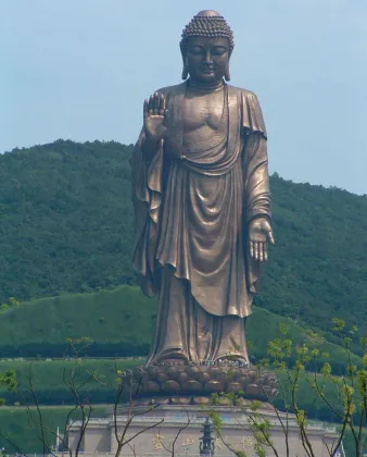 Temple large outdoor decoration metal craft bronze amitabha buddha statues