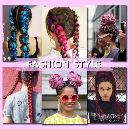 Synthetic Hair Braiding wig 41Inch 165g High Temperature Fiber Jumbo Braiding Pink Blue Pure Crochet Braiding Hair Extension