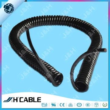 strong elasticity PVC/TPU/PUR/PU/PP spiral cable spring cable