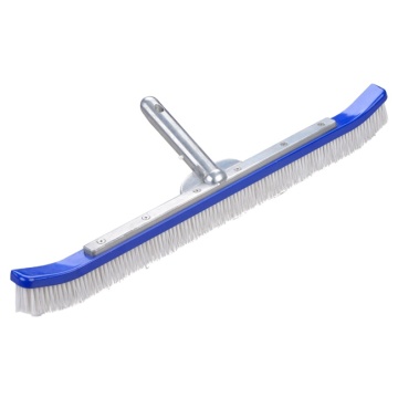 24-inch/60cm Curved Pool Brush with Aluminum Handle and EZ-Clip Mechanism: Ideal Tool for Cleaning Filters and Pools