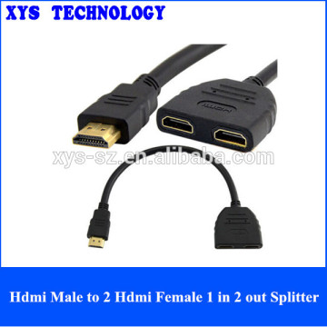 hdmi male to 2 hdmi female 1 in 2 out Splitter