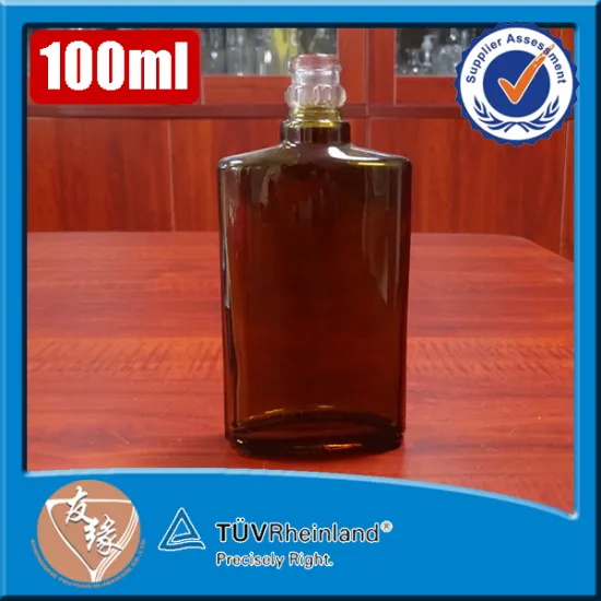 High quality glass amber / black small 100ml custom shaped liquor bottles