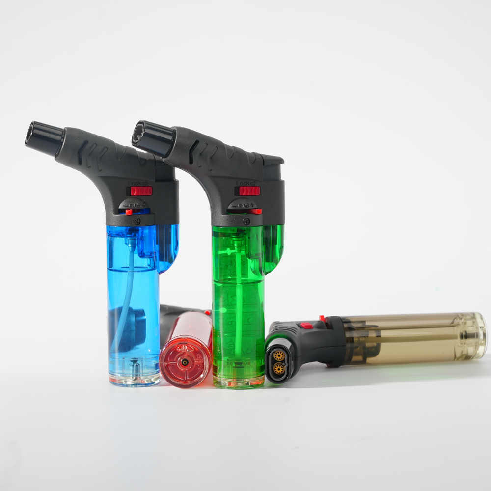 Dual Flame High Power Transparent Torch Lighter