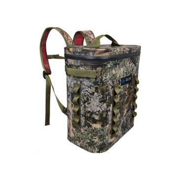 Camo waterdichte geïsoleerde rugzakkoeler tas 20L met TPU -materiaal en geïmporteerde ritssluiting