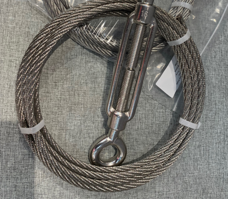 ROPE DE VIEUX en acier inoxydable 7x19 5/32 pouces 316