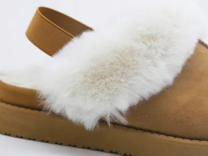 Hot Selling Custom Warm Winter Brown Short Boots & Fur Slippers