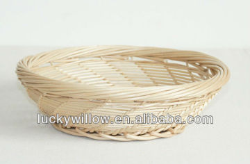 wholesale natural round wicker handmade fruit basket without handle