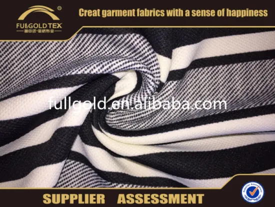 Wholesale Trendy Design 95 / 5 Polyester Spandex Stripe Print Corn Grid Fabric For Fashion Garment