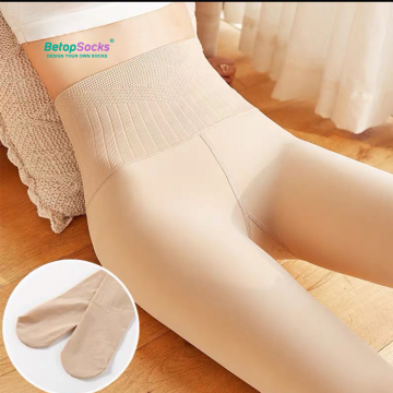 Winter Warmth: High Waist Fleece Lined Tights for Women