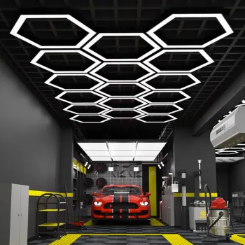 Supermarket Library Office Lighting - 4ft LED Linear Pendant Light, 30w/40w, Hexagon Hanging