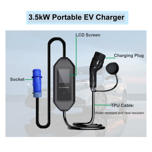 3.5kW पोर्टेबल टाइप वॉलबॉक्स एसी चार्जर