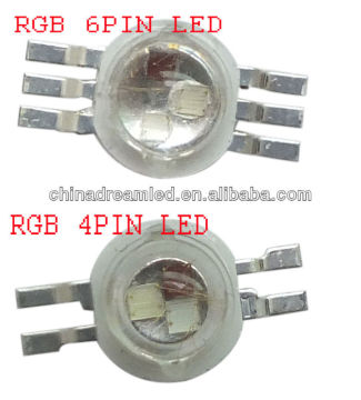 3w 6 pins RGB LEDs high power led