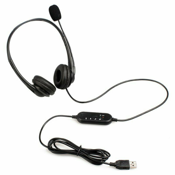 Casque stéréo câblé 3,5 mm et USB avec microphone pour ordinateur portable