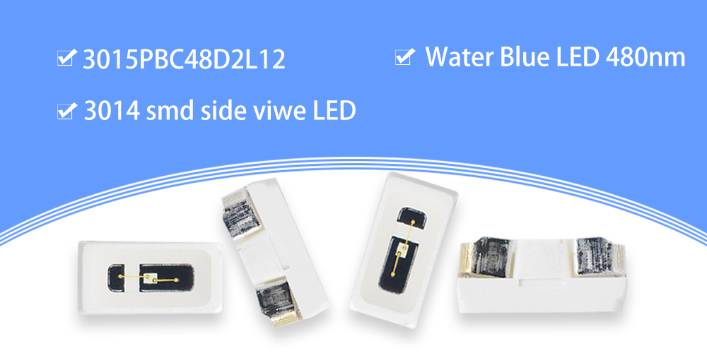 3015PBC48D2L12 Blue 480nm LED Emitters 3014 Side Emitting LED