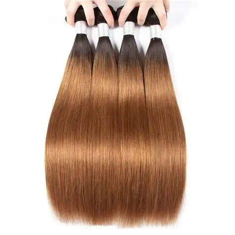 BIS Straight 1B/30 Ombre Bundles With Closure Brazilian Bundles With Closure 100% Remy Hair T Part 4x4 Closure With Bundles