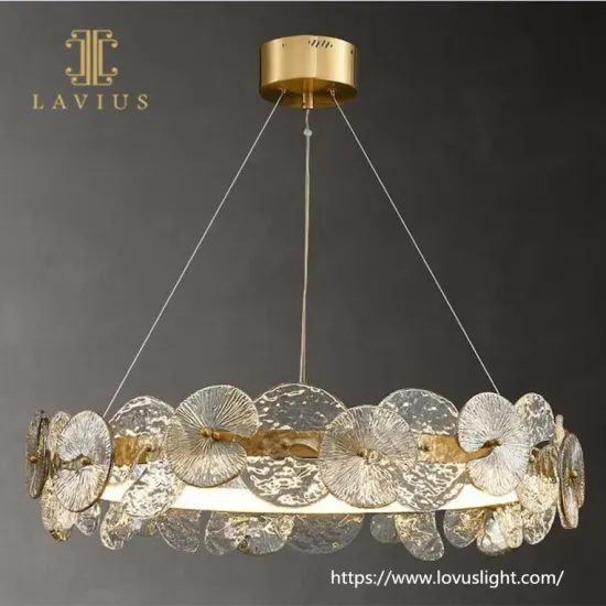 Lotus leaf modern simple style crystal chandelier Custom gold crystal chandelier Home fancy chandelier