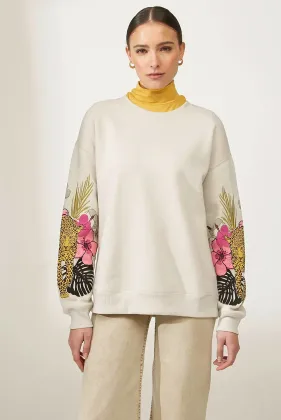 Womens Pullover Embroidery Sweatshirts Top