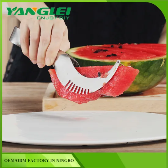 Stainless Steel Watermelon Slicer Tongs Cutter Corer Server w/ Melon Baller