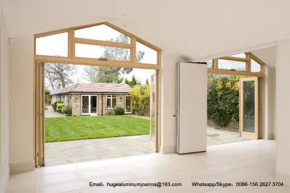 Toughened Glass Aluminium Folding Door with Roto Hardware