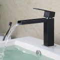 Fashion Square Single Hole Waterfall Basin Faucet