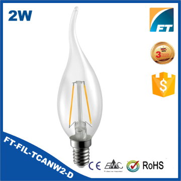 FT-FIL-TCANW2-D 2W E14 AC110/230V Dimmable LED Filament Candle Bulb