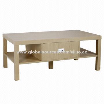 Indoor one drawer double layer rectangle honey board coffee table