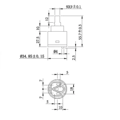 35mm Anti-Open Joystick Water Purifier Replacement Cartridge