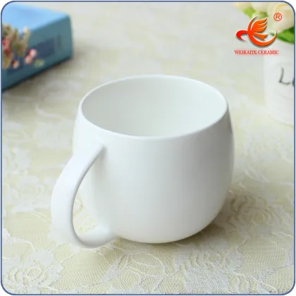 Ceramic Bone China Mug - White Coffee Cup with Logo