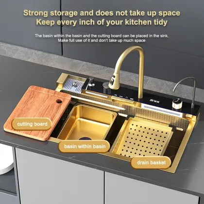 Luxury Gold Stainless Steel Undermount Kitchen Sink