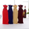 Customized Velvet wine bag with drawstring