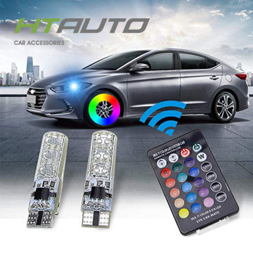 RGB T10 Car LED 5050 6SMD Bulb with Remote Controller for Interior W5W Wedge