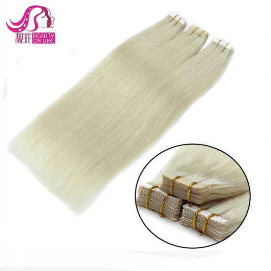 Top Quality  UK Supper Seamless Double Side Virgin Human Peruvian Remy Tape Hair