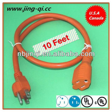 10 Fuß 16/3-Draht-Gauge Vinvy Outdoor-Verlängerungskabel (13A/125 V)