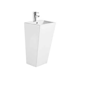 Chaouzhou Factory Square Freestand Ceramic Bathroom Pedestal Hand Wash Sink Basin