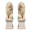 Solid Marble Lion Sculptures For Entrance Living Room