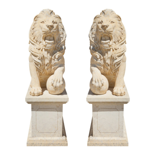 玄関のリビングルームのための堅実な大理石のライオンの彫刻