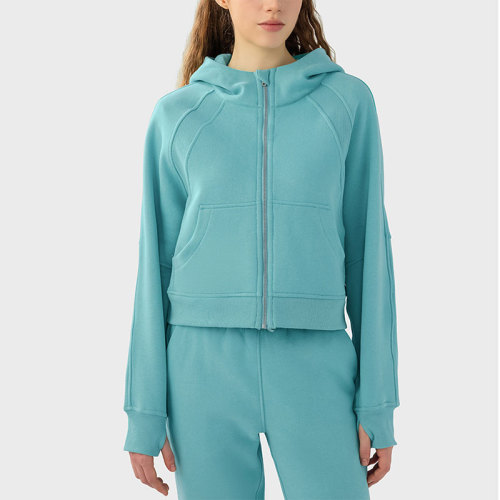 Winter Women Zipper Hooded Sports Jacket