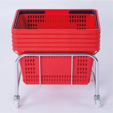 Chrome Supermarket Metal Shopping Basket Holder