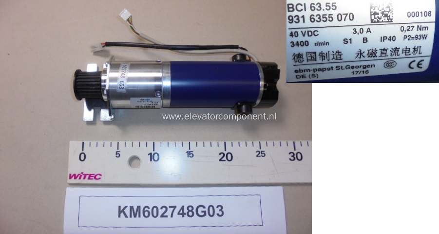 KONE Elevator Door Motor KM602748G04