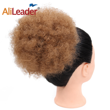 AliLeader Wholesale Price 6 Colors Kinky Curly Synthetic Hair Chignon With Clip