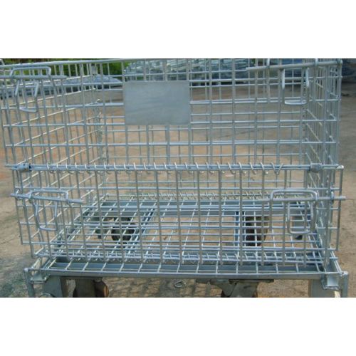 Contenedor de malla de alambre plegable para rack de almacenamiento